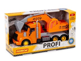 Автомобиль-экскаватор инерц. "Профи" (свет, звук) оранжевый в коробке доставка оптом в Донецк