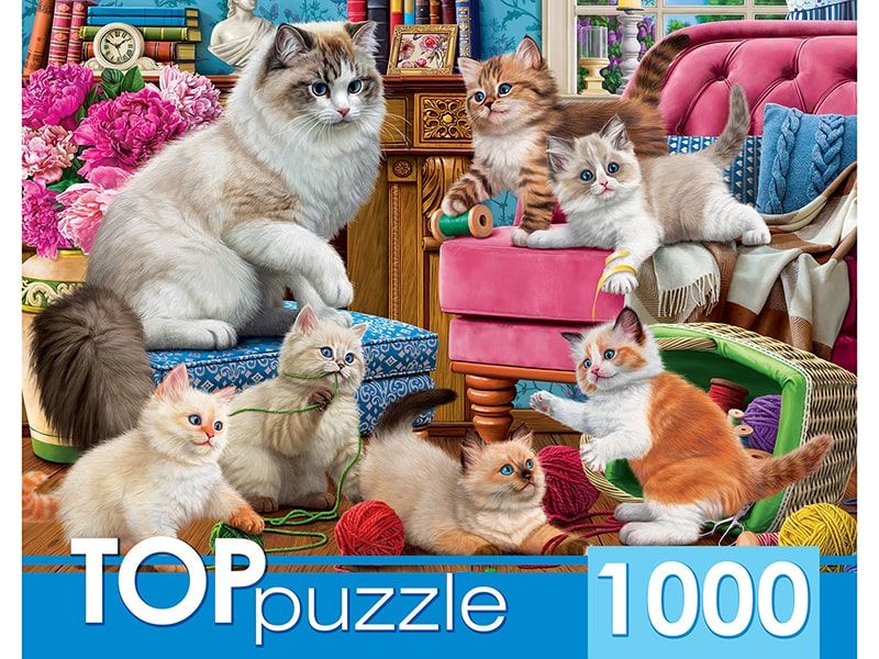 TOPpuzzle. Пазлы 1000 эл. Озорные котята. ХТП1000-2158