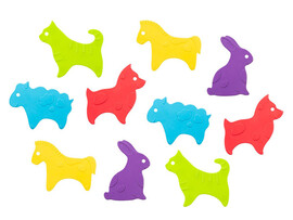 Антискользящие мини-коврики ROXY-KIDS для ванны. Серия ANIMALS. Цвета в ассортименте. 10 шт.