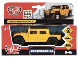Технопарк. Машина "HUMMER H1 ПИКАП" металл. инерц. 12 см (открыв. двери, багажник) желтый доставка оптом в Донецк