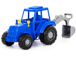 Трактор "Алтай" 29 см (синий) с лопатой (в сеточке)