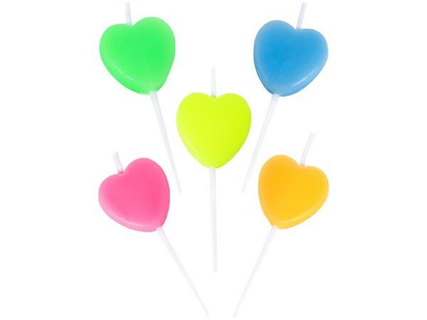 Свечи для торта на пиках Сердца, 5 шт. С-6016