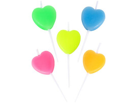 Свечи для торта на пиках Сердца, 5 шт. С-6016