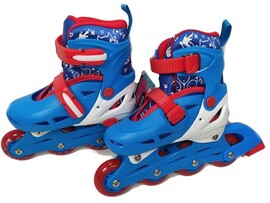 Ролики р-р М 34-37 (колеса ПУ, первые светятся) голубо-белые в кор. 7309RM доставка оптом в Донецк