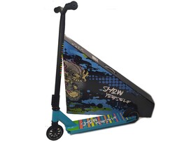 Самокат трюк. 50*10*86 см колеса 11 см до 100 кг голубой WX-ST430/1 доставка оптом в Донецк