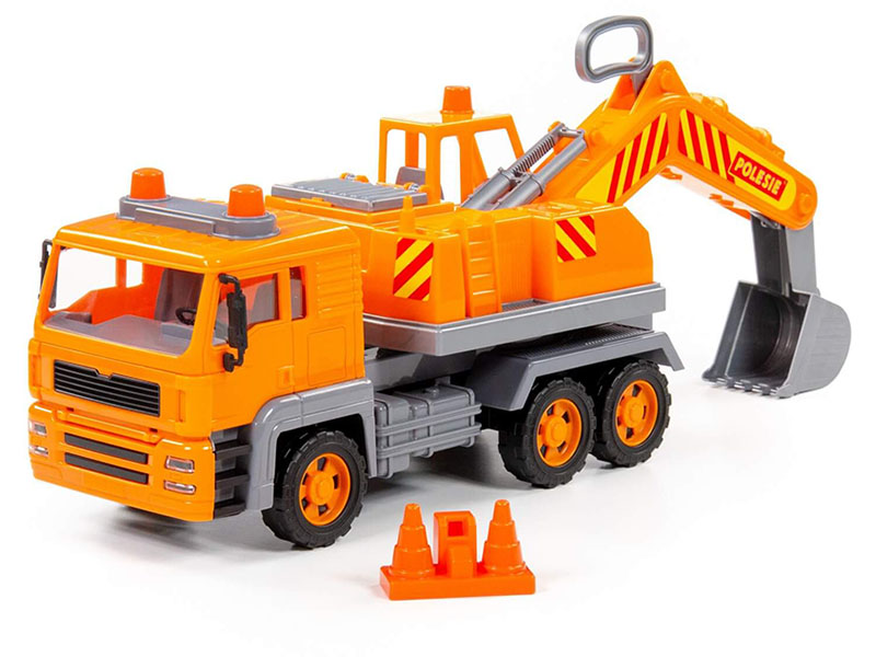 "Алмаз", автомобиль-экскаватор №2 инерционный 39 см (в сеточке)