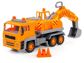 "Алмаз", автомобиль-экскаватор №2 инерционный 39 см (в сеточке)