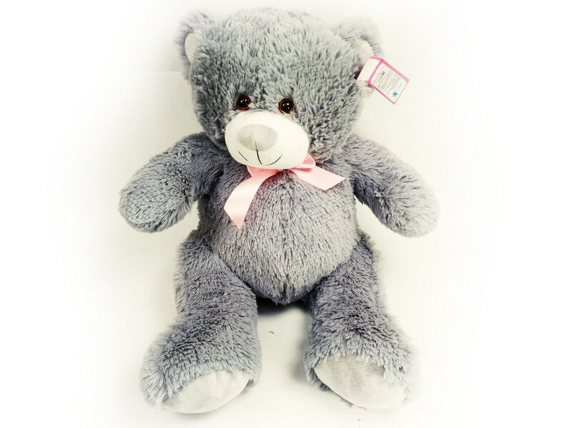 Донецк игрушка оптом Медвежонок Пупсик бант серый 202102/21/35