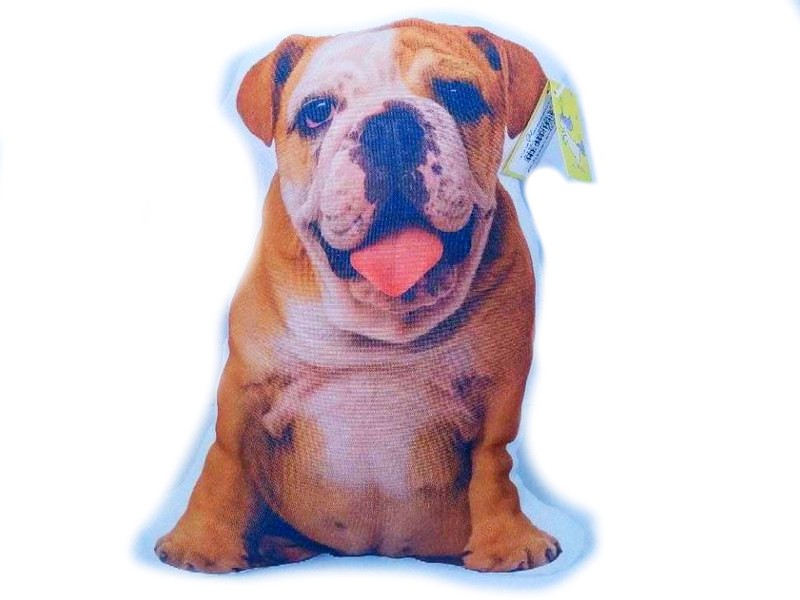 Донецк игрушка оптом Подушка-игрушка Собака Бульдог 28см FPА-205