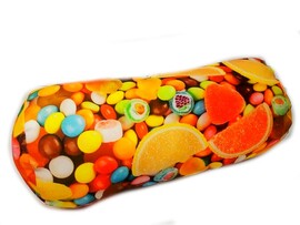 Подушка-игрушка Валик цветные дольки 40см 2021/40-2 доставка оптом в Донецк