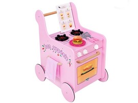 Кухня-каталка деревянная 6 в 1 с набором посуды «Гриль Мастер» розовая доставка оптом в Донецк