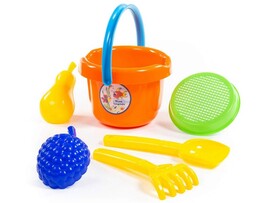 Набор №417: ведро большое, ситечко, лопатка №31, грабельки №31, формочки "Фрукты" 2 шт доставка оптом в Донецк