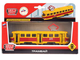 Модель металл. Трамвай 16.5 см, инерц., откр. дв., кор. Технопарк