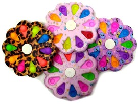 АНТИСТРЕСС-СПИННЕР СИМПЛ ДИМПЛ ЦВЕТНОЙ СРЕДНИЙ 10 ПУПЫРОК KF-10 доставка оптом в Донецк