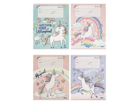 Тетрадь 12л. КЛЕТКА "МАГИЧЕСКИЕ ЕДИНОРОГИ" (цвет. мелов. обл.) доставка оптом в Донецк