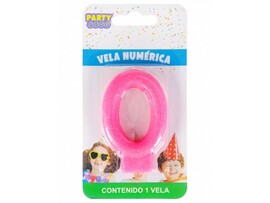 Свеча для торта «ЯРКО-РОЗОВАЯ» Цифра «0» С-3007 доставка оптом в Донецк