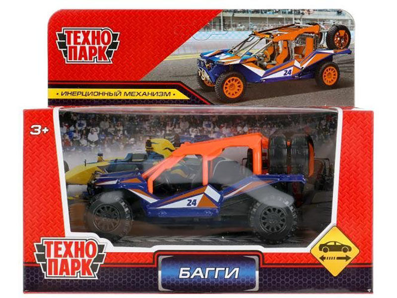 Машина металл. Багги Автоспорт 12 см, инерц., синий, кор. Технопарк