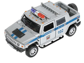 Машина металл. Hummer H2 Пикап Полиция 12 см, свет, звук, дв., багаж. Технопарк