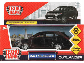 Машина металл. Mitsubishi Outlander 12 см, дв., багаж., инерц., черный. Технопарк