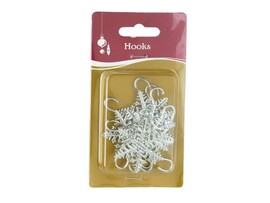 Крючки СЕРЕБРИСТЫЕ СНЕЖИНКИ из стальной проволоки 7,5 см (6шт/уп) 87167 доставка оптом в Донецк