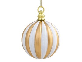 Подвеска елочная ШАР БЕЛО-ЗОЛОТОЙ 8см 78636 доставка оптом в Донецк