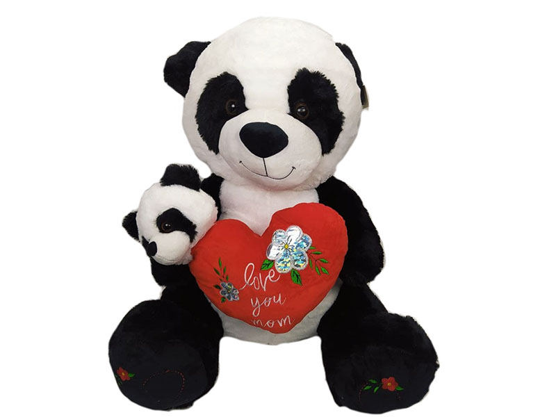 Панда сердце с детенышем 60 см SMD2571-1