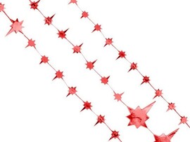Бусы на елку КРАСНЫЕ ЗВЕЗДЫ 2,7м в пак. 78855 доставка оптом в Донецк