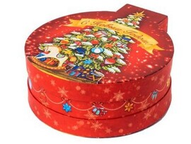 Коробка одинарная "ЛОШАДКА У ЕЛКИ" 15*16,8*6см 78473 доставка оптом в Донецк