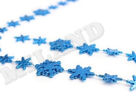 Бусы на ёлку "СНЕЖИНКИ" 2,7 м синие НУ-6753 доставка оптом в Донецк