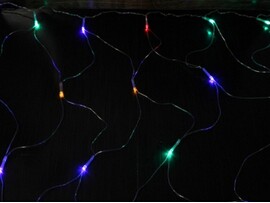 Гирлянда СЕТКА 1*1 м, 96 разноцветных ламп, прозрачная нить, 8 режимов НУ-4626 доставка оптом в Донецк