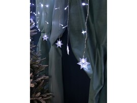 Гирлянда БАХРОМА со снежинками 5*0,8 м, 216 белых лампы, прозрачная нить, 8 режимов НУ-3638 доставка оптом в Донецк