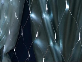 Гирлянда СЕТКА 1,5*1,5 м, 120 белых ламп, прозрачная нить, 8 режимов НУ-3654 доставка оптом в Донецк