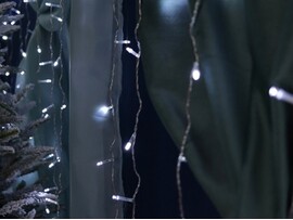 Гирлянда ЗАНАВЕС 3*2 м, 400 белых ламп, прозрачная нить, 8 режимов НУ-3656 доставка оптом в Донецк