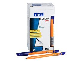 Ручка шар. "Linc Corona Plus" оранж. кругл. корп., игольч. 0,7 мм, синяя (кратно 50)