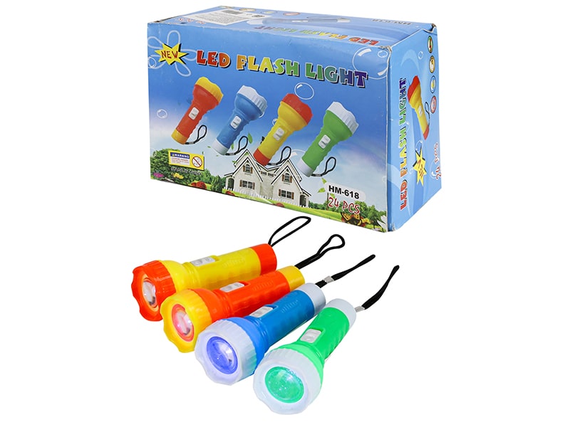 Фонарик из пластика,24 шт в ш/б, цвет микс (Арт. Z028)