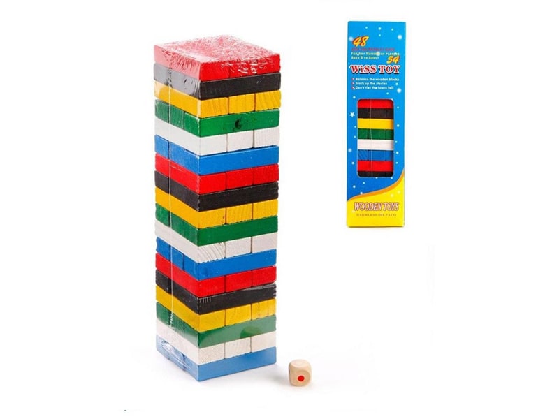 Игра деревянная "Башня.Цвета" 13см