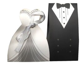 Набор складных коробок 2 в 1 с лентой «МОЛОДОЖЕНЫ» (6.5*6.5*4.5см) ПКП-9336 доставка оптом в Донецк