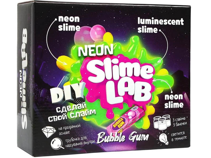 Донецк игрушка оптом Юный химик «Neon slime lab» Bubble gum