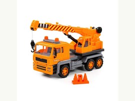 "Алмаз", автомобиль-кран инерционный 37 см (в сеточке)