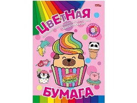 Бумага цветная А5 8л. 8цв. односторонняя ДЕСЕРТЫ И ЖИВОТНЫЕ 08-9348 доставка оптом в Донецк