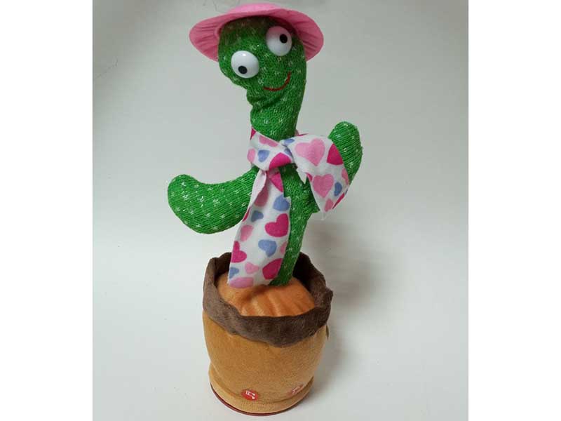 Кактус-повторюшка 30 см, муз., танцует, в пак.