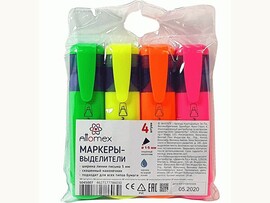 Набор текстовыделителей "Attomex" 4 шт., скош. након., блистер. 5045007