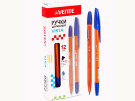 Ручка шар. "deVENTE Vista" сине-желтый корп., пласт. держ., игольч. 0.7 мм, синяя (кратно 12)