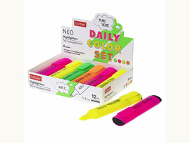 Текстовыделитель Hatber NEO NEON  1мм/5мм ассорти 4 цв.к