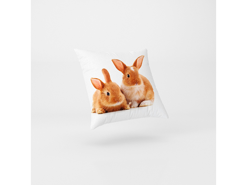 Подушка  плюш "Бургундские кролики", 28*27 см арт. 01023