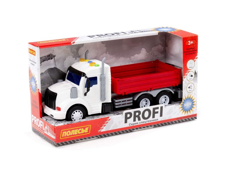 Донецк игрушка оптом Автомобиль бортовой инерц. "Профи" (свет, звук) красный в коробке