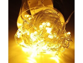 Гирлянда нить диод 100л (50л) Желтый, прозр. пр. 5м