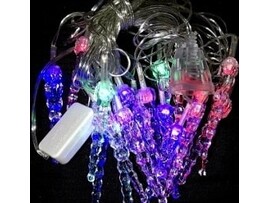 Гирлянда Сосулька 7 см, мульти, нить диод 40(20)л, проз. пр., с переход.
