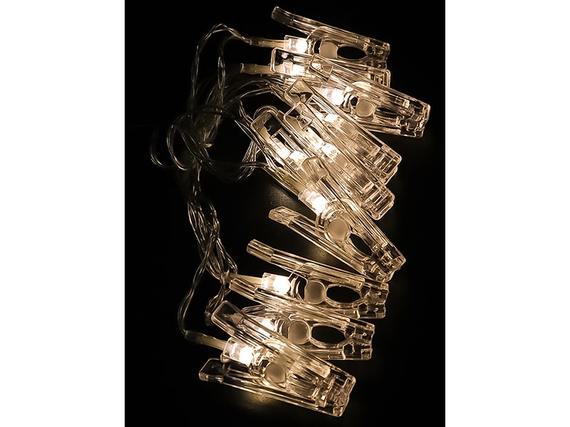 Гирлянда с насадками Светящиеся прищепки, 150 см, 10 прищепок ГН-0028