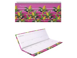 ПЛАНИНГ 56л. недатир. ЖЕЛТЫЕ ПОПУГАИ 30*13 см (гребень, кожзам) 56-1448 доставка оптом в Донецк